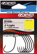 Крючки офсетные OWNER 5109 J - Light Worm Hook BC №1 6шт.