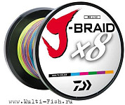 Леска плетеная DAIWA J-BRAID X8 1500м, 0.16мм, 9кг MULTICOLOR