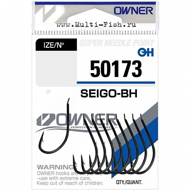 Крючки OWNER 50173 Seigo-BH black №1/0, 8шт.