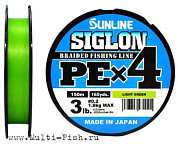 Леска плетеная SUNLINE SIGLON PEх4 150м, 0,165мм, 7,7кг, #1, 16LB Light Green