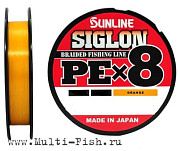 Шнур Sunline SIGLON PEx8 300м, 0,181мм, 9,07кг, #1.2, 20LB Orange