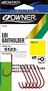 Крючки под червя OWNER 5123 Ebi Baitholder red №8, 9шт.