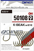 Крючки OWNER 50108 K-Beak w/eye gold №2, 9шт.