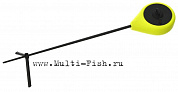 Удочка зимняя FLAGMAN Балалайка пена, хлыст пластик, подставка, цвет желтый, длина 23см