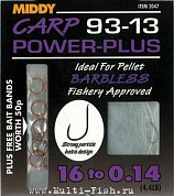 Поводки готовые MIDDY Carp 93-13 Power-Plus №14, 0.18мм, 30см, 9шт.
