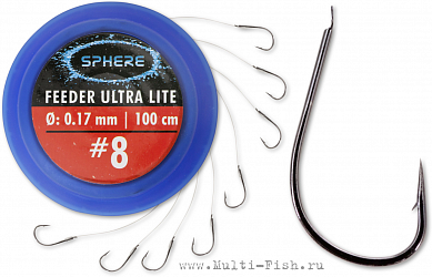 Поводки готовые Browning SPHERE Feeder Ultra Lite черный никель №12, 0,15мм, 100см, 2,1кг, 8шт.