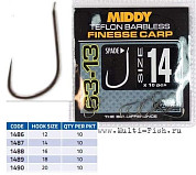 Крючки MIDDY T63-13 Finesse Carp Spade Hooks №16, 10шт.