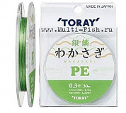 Шнур плетеный PE TORAY GinRin Wakasagi PE 30м, 0,09мм, #0.3, 2.4кг Green