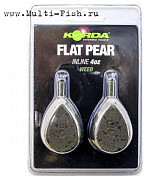 Грузило KORDA Flat Pear Inline Blister Gravel 4,0oz, 112гр.