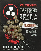 Бусина с конусным отверстием Volzhanka Tapered Beads, цвет Trans Brown 4мм, 20шт.