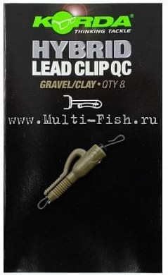 Безопасная клипса с быстросъемом Korda QC Hybrid Lead Clip Gravel/Clay