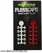 Стопор для бойлов Korda Floss Caps White/Red