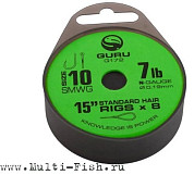 Поводки готовые GURU SMWG Standard Hair 15" №14, 0,17мм, 38см, 8шт.