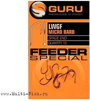 Крючки Guru LWGF Feeder Special Barbed с микробородкой №14, 10шт.
