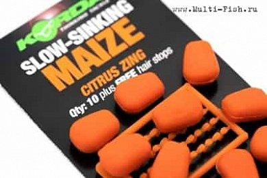 Имитационная приманка KORDA Maize Slow Sinking Citrus Zing Orange медленно тонущая 12шт.