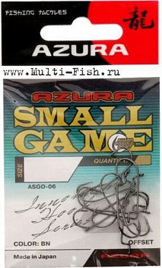 Крючки AZURA Small Game Offset №12, 12шт.