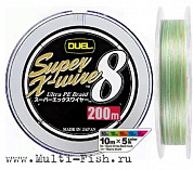 Шнур плетеный PE Duel Super X-WIRE 8 200м, #1 H3608N-5CR