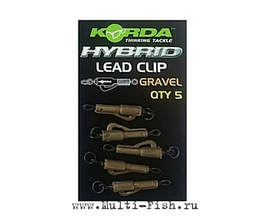 Клипса безопасная с кольцом KORDA Hybrid Lead Clips Gravel
