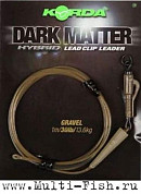 Готовый монтаж Korda Dark Matter Leader Hybrid Lead Clip Gravel Khaki тест 40lb, 1м