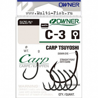 Крючки OWNER 50923 Carp Tsuyosi BC №4, 6шт.