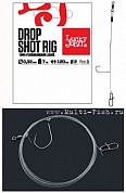 Оснастка Fluorocarbon Lucky John DROP SHOT оснащенная вертлюгом, крючком и застежкой диаметром 0,23мм, №06, 3,1кг, 120см, 1шт.