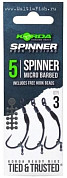 Крючки KORDA Spinner Hook Sections с бородкой №5, 3шт.