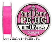 Леска плетеная Sunline SMALL GAME PE HG 150м, 0,09мм, 2,1кг, 5LB, #0.3 Sakura Pink