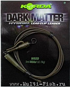 Готовый монтаж Korda Dark Matter Leader Hybrid Lead Clip Weedy Green тест 40lb, 1м