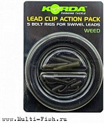 Клипса безопасная Korda Lead Clip Action Pack Weed набор