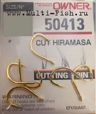 Крючки OWNER 50413 Cut Hiramasa gold №4/0, 4шт.