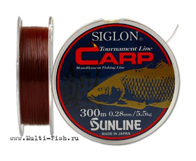 Леска монофильная SUNLINE SIGLON CARP HG (M.RB) 300м, 0,330мм, #3,5, 7,4кг коричневая