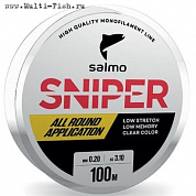Леска универсальная Salmo Sniper Clear 100м,0,30мм, 5,9кг