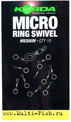 Вертлюги с кольцом KORDA Micro Rig Ring Swivel №20, 10шт.