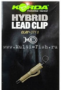 Безопасная клипса с кольцом Korda Hybrid Lead Clips Clay