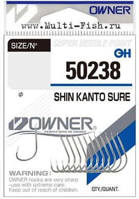 Крючки OWNER 50238 Shin Kanto Sure nickel №2/0, 7шт.