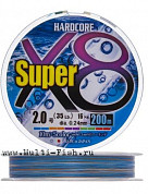 Шнур плетеный PE Duel HARDCORE Super X8 5color 200м, 0,185мм, #1,2, 27Lbs. H4317-5C