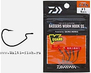 Крючки DAIWA B.WORM HOOK SS EWOS №1, 6шт.