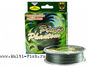 Шнур плетеный Power Phantom 4x 330м зеленый, 0,40мм, #6, 46,1кг