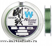 Шнур плетеный Gosen W4 braid 150м Moss Green, 0,171мм, #1, 5,6кг