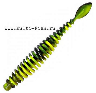 Мягкая приманка Quantum Magic Trout T-worm P-tail неон жёлтый\чёрный с запахом сыра 1,5гр 6,5см 6 шт