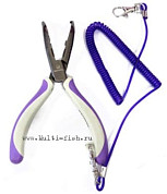Инструмент для заводных колец KAHARA 6inch Stainless bent nose pliers изогнутый с шнуром 156гр.