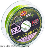 Леска плетеная WFT KG MICRO BRAID Chartreuse 150м, 0,060мм, 3,5кг
