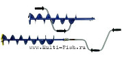 Ледобур Волжанка NERO 150 классический, левое вращение, диаметр шнека 150мм