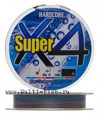 Шнур плетеный PE Duel Hardcore Super X4 300м, 0,205мм, #1,5 H4313-5C