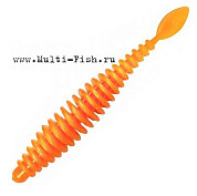 Мягкая приманка Quantum Magic Trout T-worm P-tail неон оранжевый с запахом сыра 1,5гр 6,5см 6 шт