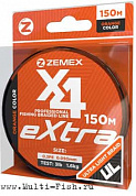Плетеный шнур ZEMEX EXTRA X4 0.104мм, 150м, # 0.4 PE, orange
