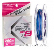 Шнур плетеный PE TORAY SUPER STRONG PE X8 5colors 200м, 0,285мм, #3, 44LB