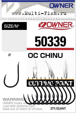 Крючки OWNER 50339 Cut Chinu black №1/0, 10шт.