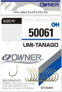 Крючки OWNER 50061 Umi Tanago gold №6, 12шт.