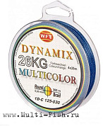 Леска плетеная WFT KG ROUND DYNAMIX Multicolor 300м, 0,30мм, 26кг